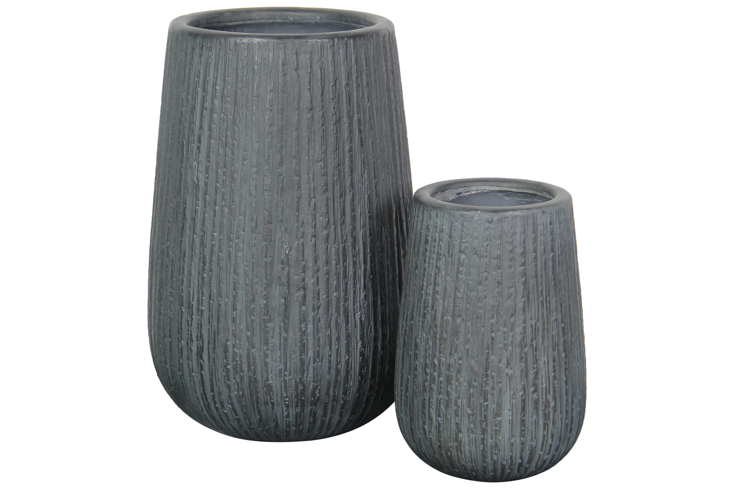 Clare belly vase set 2 – 44×66 29×43 – Antique grey – 83528