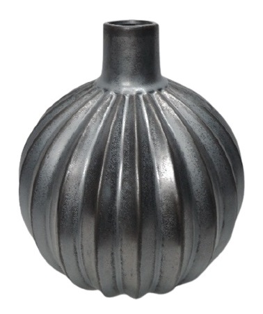 Quebec ball vase 20 – metallic grey