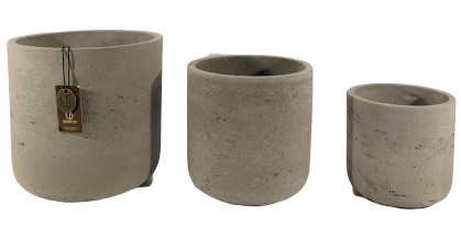 Barga cement light cylinder small set 3 – Olive