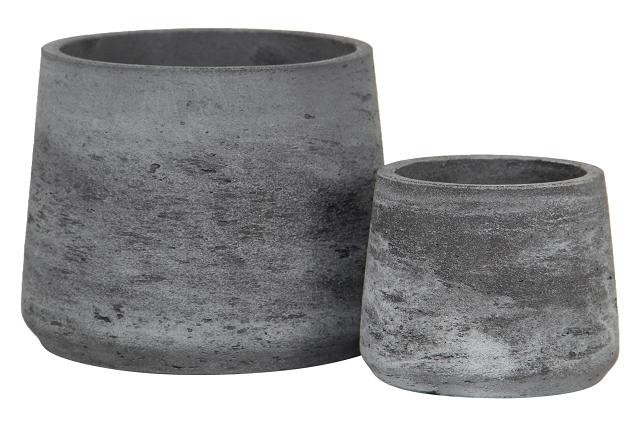 Barmera cement light conic pot small set 2 – Anth