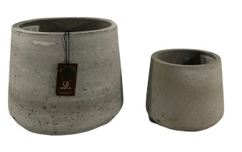 Barmera cement light conic pot small set 2 – Olive