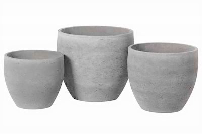 Adelaide cement light pot set 3 – Olive