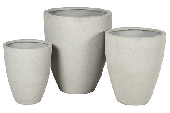 Clayton high cachepot vase set 3 – sandy beige