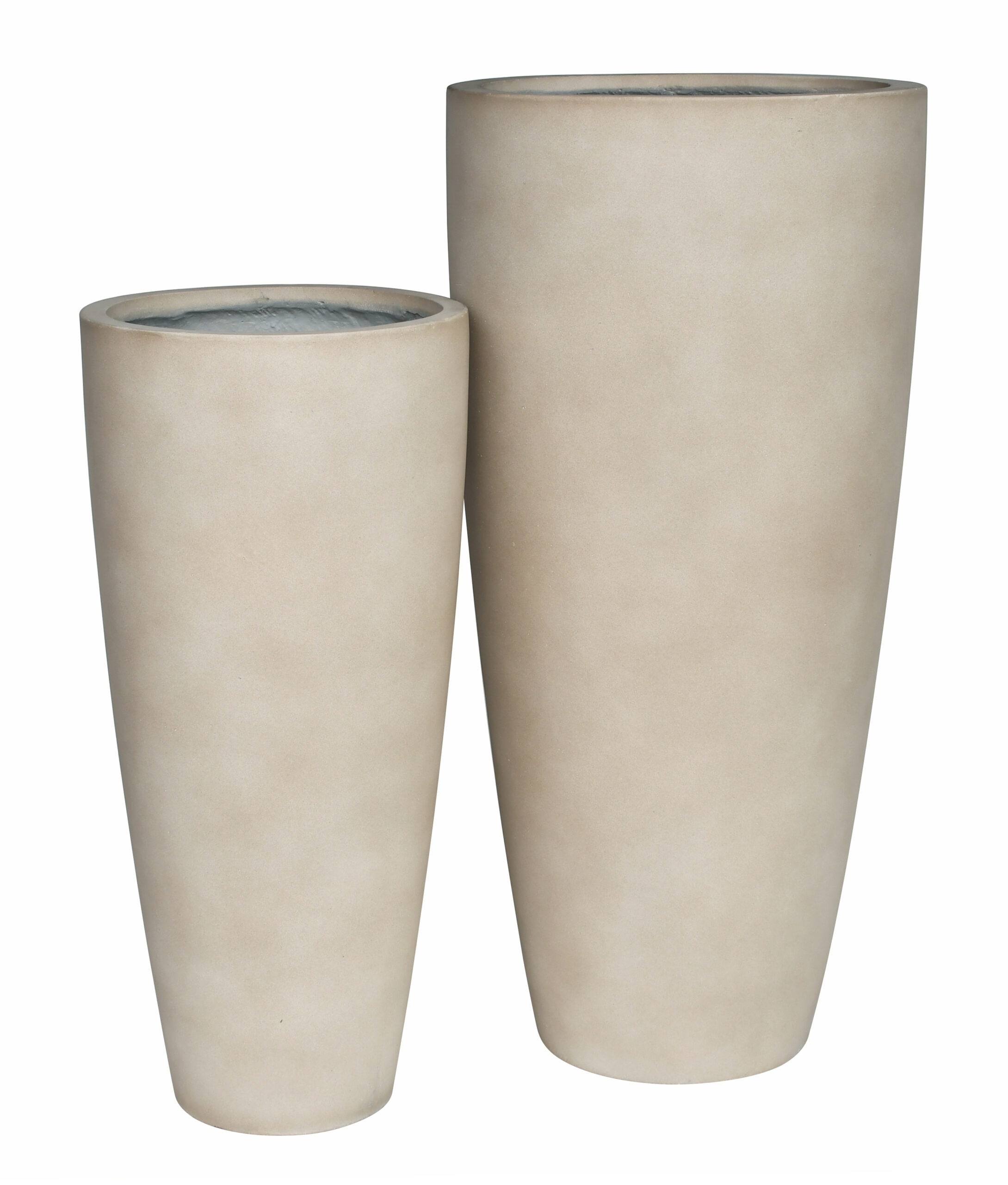 Clayton high vase round set 2 – sandy beige