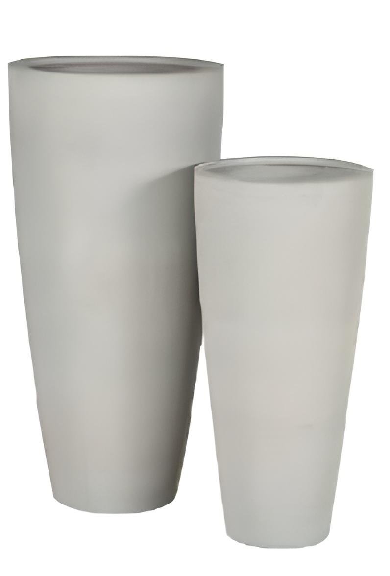 Clayton high vase round set 2 – sandy beige
