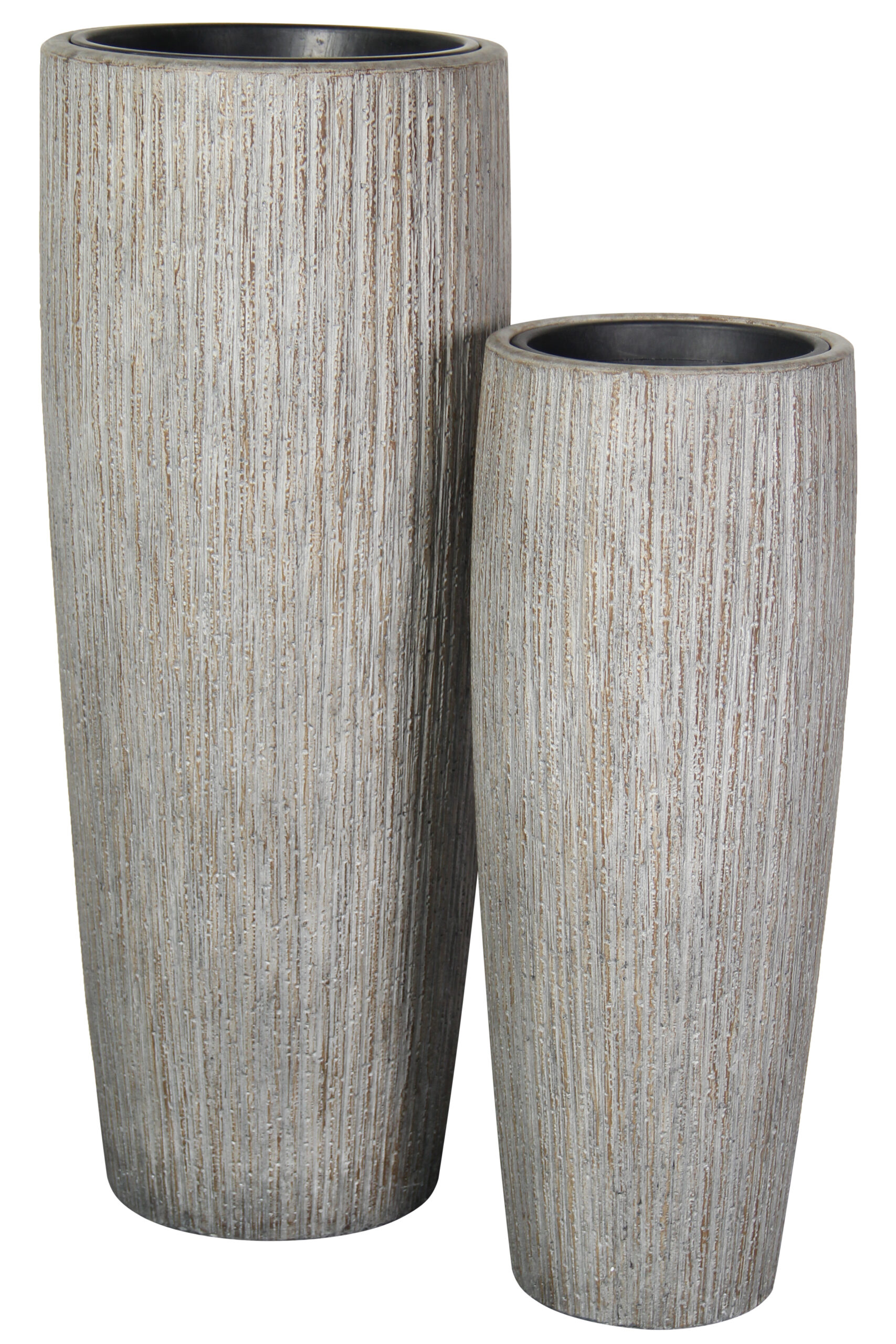 Clare high vase round set 2 – Rusty grey